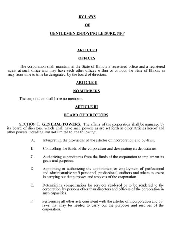 GEL BYLAWS -FINAL